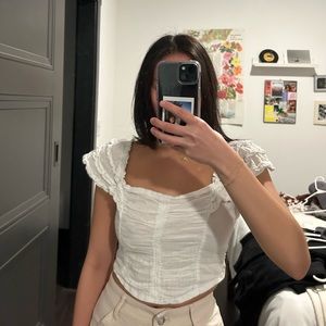 Free people cropped ruffle top
